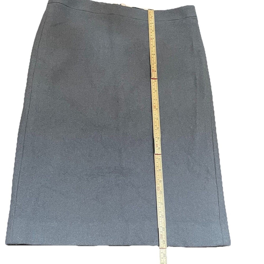 J Crew The Pencil Skirt 8 Charcoal Gray Lined Wool Blend Work Office Minimalist - Picture 6 of 9